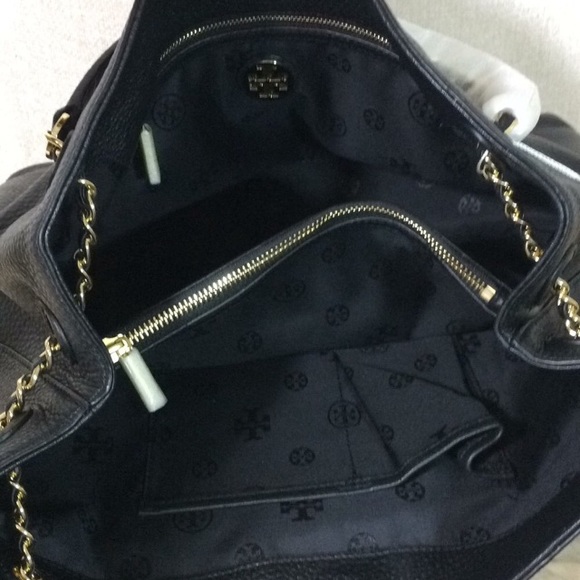 Tory Burch Black Thea Slouchy Chain Tote - Picture 8 of 11